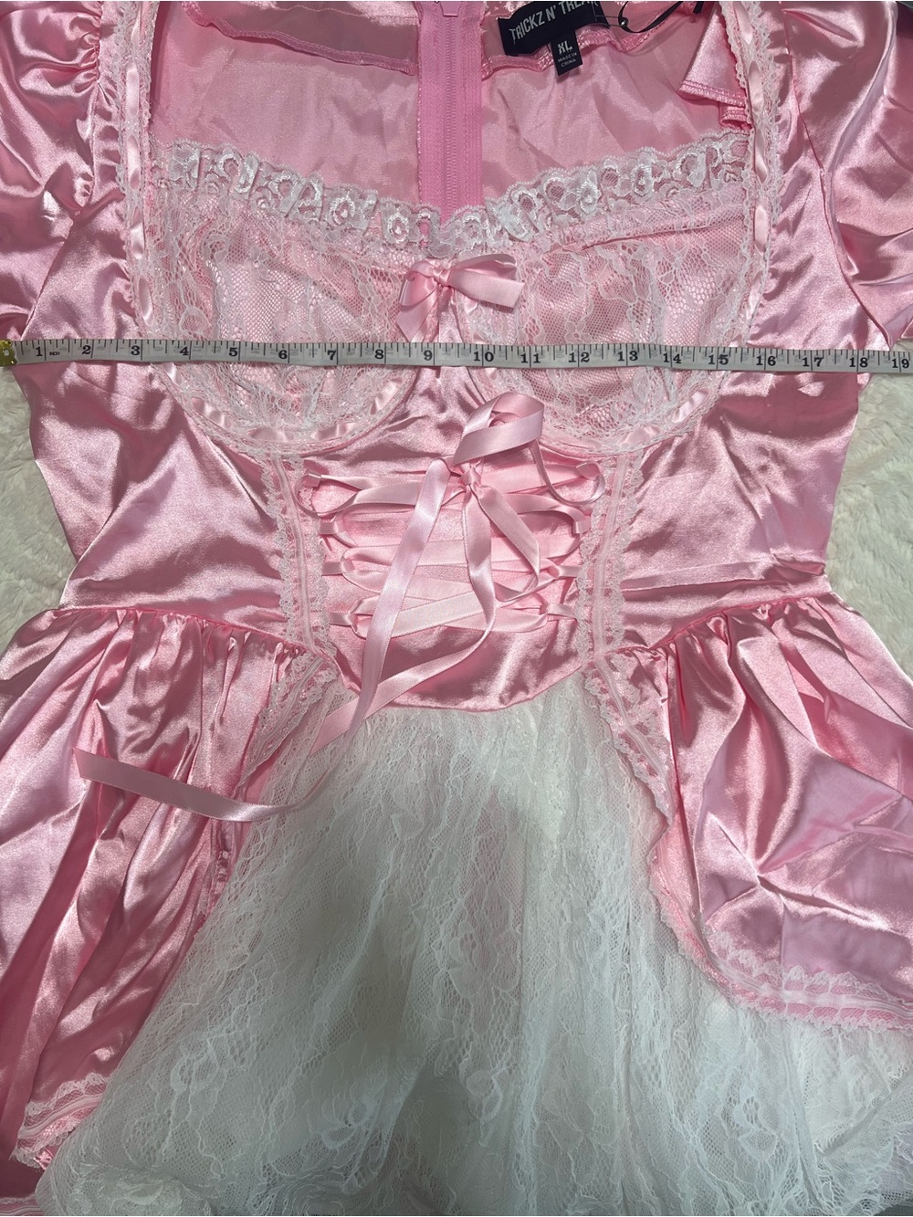 Dolls Kill Trickz N’ Treatz Cake Queen Costume Pink Lace Dress XL NWT - Picture 11 of 11